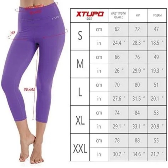 NWOT XTUPO high rise cropped leggings with UPF 50+ material size women’s small - Picture 3 of 10